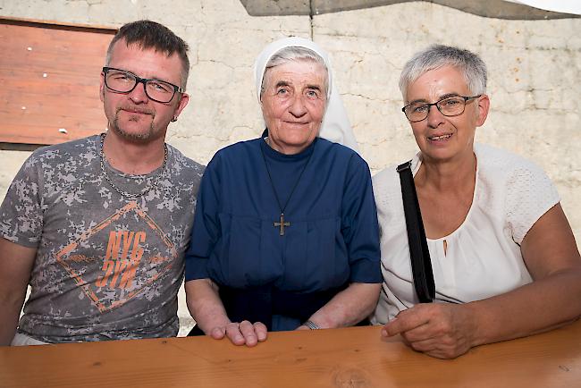 Damian Squaratti (42) aus Naters, Sr. Monika Squaratti (78) aus Sitten und Beatrice Squaratti (65) aus Zwischbergen.