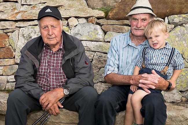 Hans Jossen (84), Jules Gasser (78), beide aus Naters und Noah Jenni (3½) aus Entlebuch.