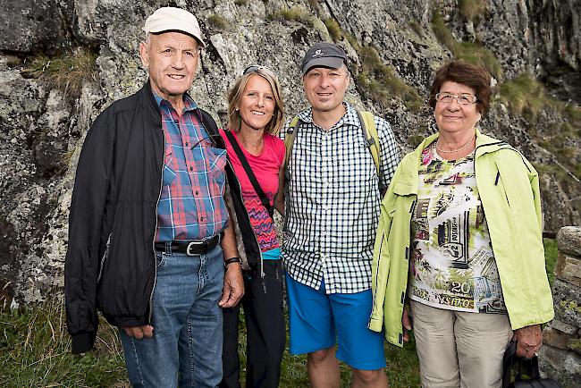 Michael Schmid (86), Elisa Volken (54), Mario Volken (55) und Frieda Pfammatter (81), alle aus Naters