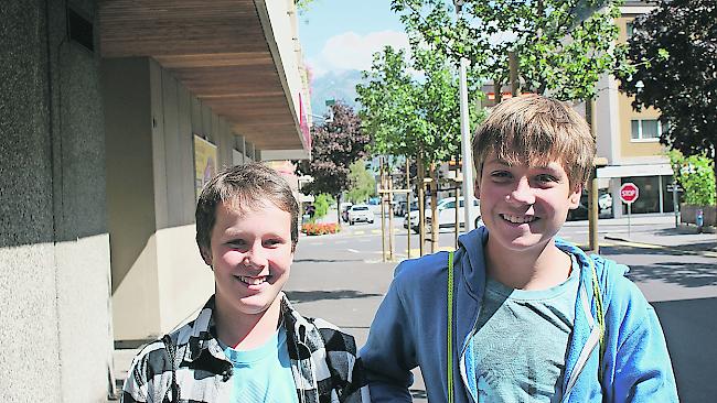 Noah Albrecht (12) und Colin Bircher (13) aus Glis.