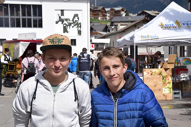 Yves Kalbermatter (14) aus Saas-Fee und Jan Burgener (14) aus Saas-Allmagel.