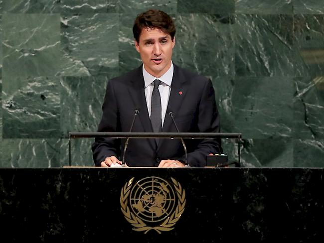 Kanadas Premierminister Justin Trudeau bei der UNO-Generaldebatte am Donnerstag in New York.