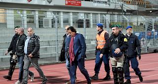 Eklat in Lugano. Christian Constantin wurde am Donnerstag in Lugano von der Polizei begleitet.