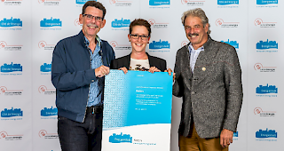 Franz-Stefan Meichtry, Bauverwaltung Naters, Patrizia Imhof, Energiestadt-Beraterin, und Diego Wellig, Gemeindevizepr&auml;sident Naters