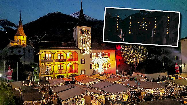 Nach dem Aus des Weihnachtsdorfs (gr. Bild) soll es ab 2018 einen neuen Weihnachtsevent geben. Bereits dieses Jahr aber wird eine neue Weihnachtsbeleuchtung installiert (kl. Bild).