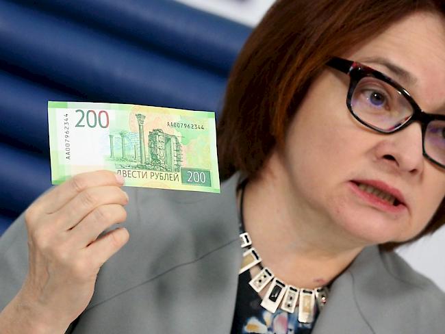 Antike griechische Ruinen auf der Krim sind auf der neuen Banknote abgebildet: Das Volk habe das Motiv gewählt, sagt Notenbankchefin Nabiullina.