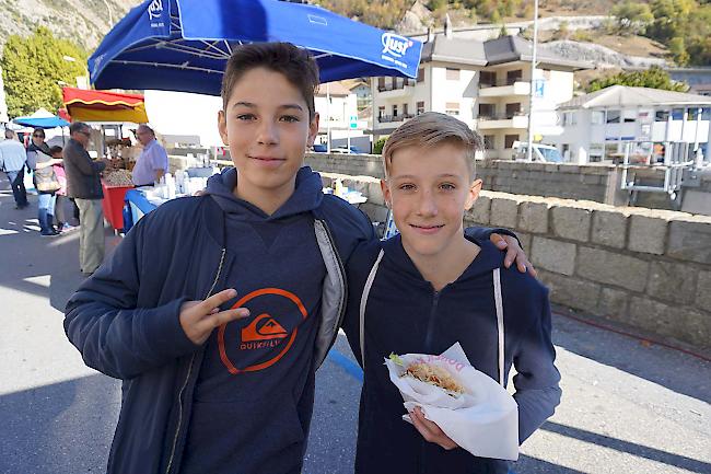 Robin Hildbrand (13) und Lars Ruffiner (13), beide aus Gampel.