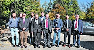 Der Verwaltungsrat. Von links: Boris Lazzarotto, Bernhard Schwestermann, Pierre Lehmann, Christian Bigler, Peter Keller, Roger Michlig, Michiel Vlaeminck, R&eacute;my Voirol, Sandro Borrelli (neu) und Hansueli Kunz (bisher). 