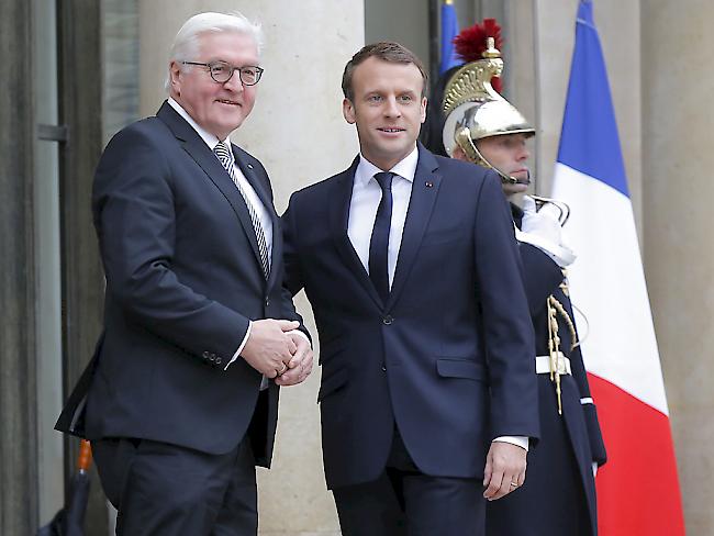 Sind sich einig: Der deutsche Bundespräsident Frank-Walter Steinmeier (links) und Frankreichs Präsident Emmanuel Macron.