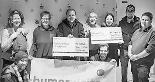 &Uuml;bergabe. Die IG Humorvisite und die Stiftung &laquo;Zuckerpuppa&raquo; freuten sich &uuml;ber das gespendete Geld. 