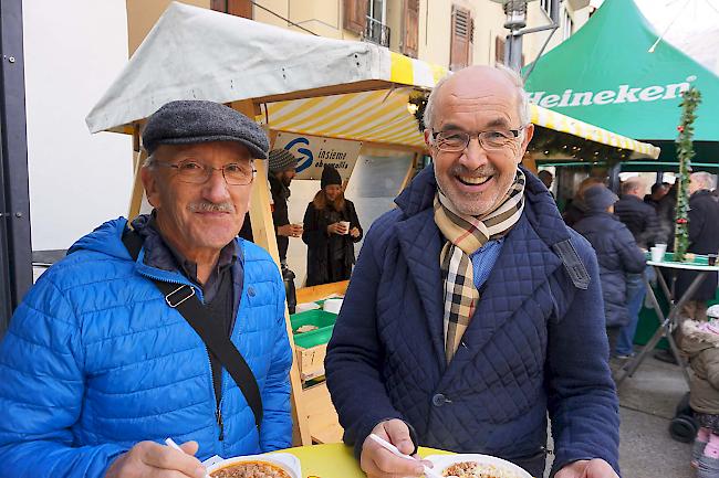 Alfons Kalbermatter (68) aus Baltschieder und Paul Burgener (64) aus Visp.