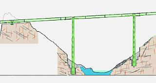 Die Br&uuml;cke im Plan. Im Seitenprofil wirkt die Balkenbr&uuml;cke relativ schlicht&hellip; 