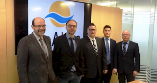 Die F&uuml;hrungsriege der EnAlpin AG (von links): Michel Schwery, Diego Pfammatter, Martin Gattlen, Samuel Wyer und Beat Abgottspon.