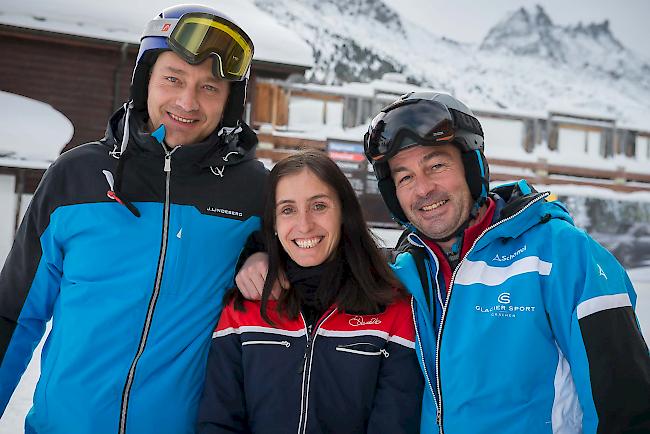 Pascal Amstutz (44), Sandra Andenmatten (44) und Joggi Truffer (45), alle drei aus Grächen.