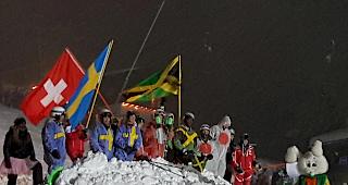Das Schlusspodest: Die Schweiz gewinnt vor Schweden. Jamaika und Japan teilen sich Platz 3. 