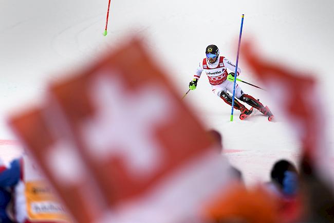 Marcel Hirscher gibt in Adelboden Gas.