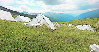 Forschungsstandort mit Blick ins Goms. Auf dem Furkapass erforschen Botaniker die Auswirkungen des Klimawandels auf die alpine Flora. Hier werden etwa bestimmte Bereiche vor Regen &laquo;gesch&uuml;tzt&raquo;. 