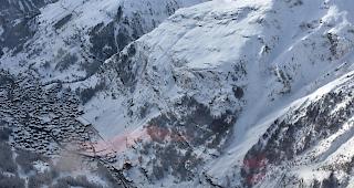 Zermatt mit Blick auf den Lawinenkegel im &laquo;Luegelti&raquo;