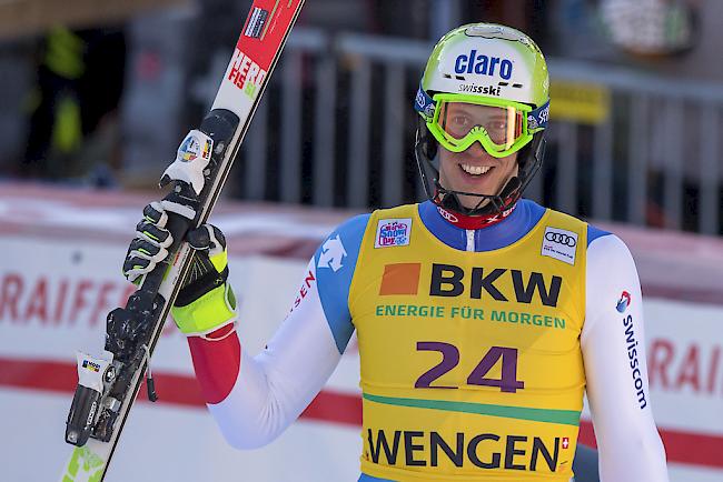 Ramon Zenhäusern hat sich nach dem erstem Slalom-Lauf in Kitzbühel auf Position 8 platziert (Archiv).