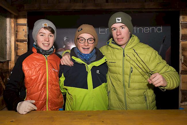 Joel Arnold (15), Luc Kohler (15) und Loris Kalbermatten (15), alle drei aus Saas-Fee