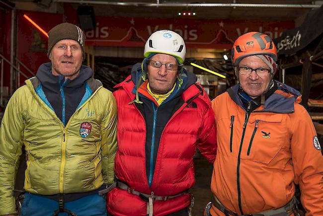 Michael Imboden (50), Alex Mittner (60) und Beat Burgener (62), alle vom SAC Saas