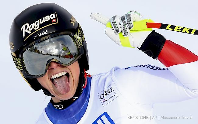 Nach einer langen Verletzungspause gewinnt Lara Gut den Super-G in Cortina.