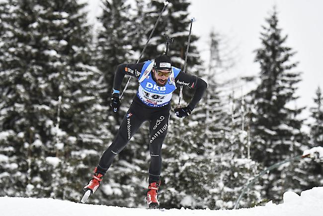 Benjamin Weger belegt in Antholz den 13. Platz.