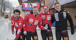 Simon Friedli, Rico Peter, Alex Baumann und Michael Kuonen (von links) fuhren in K&ouml;nigssee auf den 13. Rang (Archivbild)