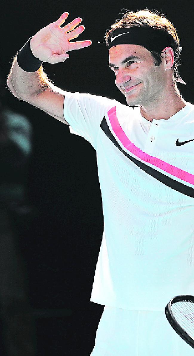 Schöne Aussichten. Roger Federer hat beim Australian Open als Einziger noch keinen Satz verloren.