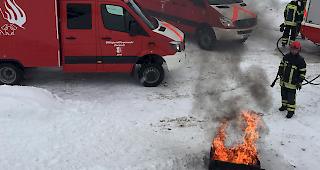 Einsatz&uuml;bung der Feuerwehr Zermatt.