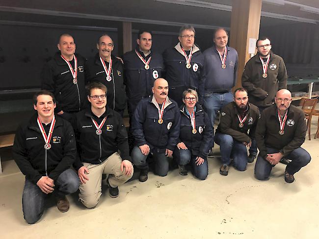 Siegertrio mit den Gruppen Stalden 1, Sion 1 und Bagnes 1 (vlnr)