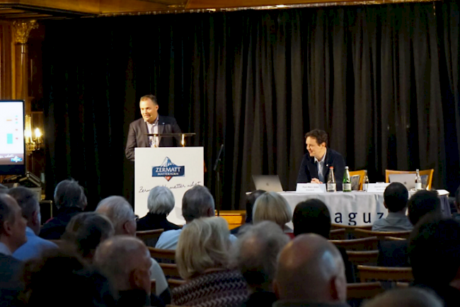 Hatten an der Generalversammlung von Zermatt Tourismus am Mittwoch Erfreuliches zu berichten: Tourismusdirektor Daniel Luggen (links) und Paul-Marc Julen, Präsident von Zermatt Tourismus.