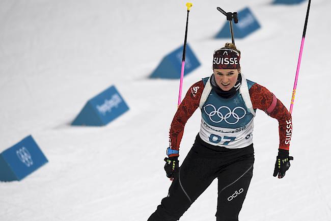 Unerwartet. Irene Cadurisch beste Schweizerin bei den Biathletinnen im Sprint.
