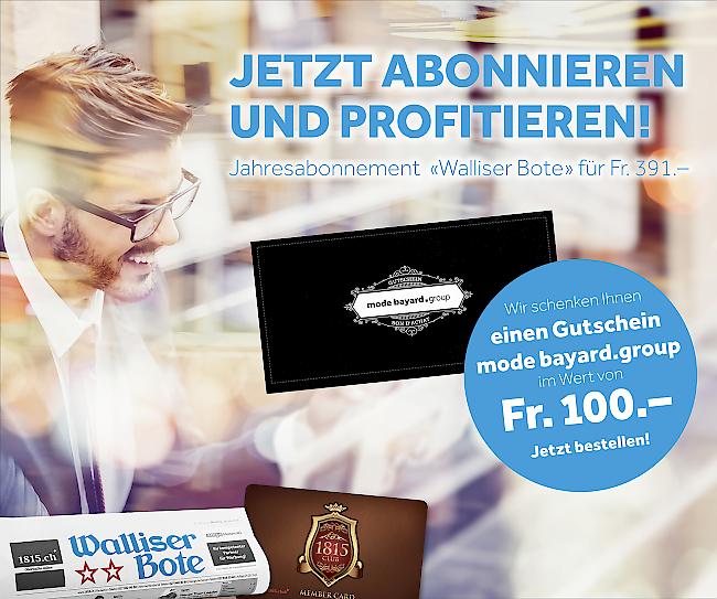 Willkommensgeschenk für Neuabonnenten: 100 Franken Gutschein von mode bayard.group.