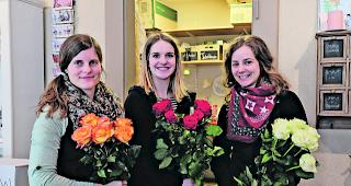 Eine Menge zu tun. F&uuml;r die Floristinnen Corina Zahnd, Ivana Heinzmann und Vera Ritler (von links) herrscht Hochbetrieb. 