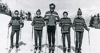 Anfangsjahre. Jeremi Walter (Mitte ) mit den sp&auml;teren Skilehrern Reinhard Gruber, Andreas Gruber, Peter Truffer und Lukas Brigger (von links). 