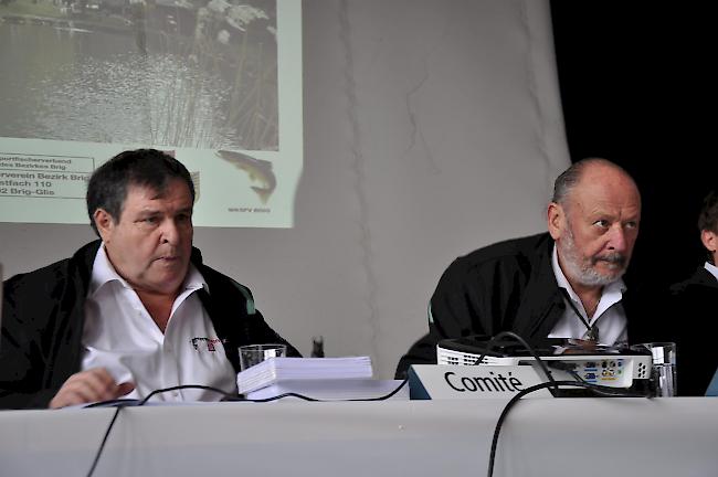 Präsident Philippe Darioly (links) und Vize Markus Truffer informierten über die Walliser Fischerei 2017.