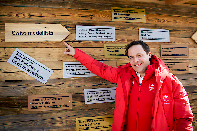 Chef de Mission Ralph Stöckli an der finalen Medienkonferenz in PyeongChang.