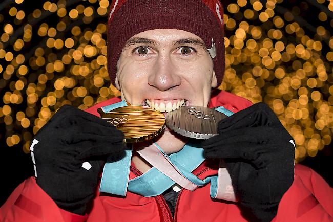 Gold- und Silbermann Ramon Zenhäusern trifft heute Montagabend in Visp ein.