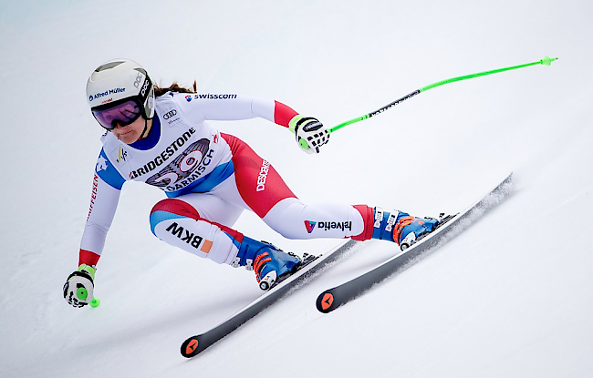 Priska Nufer gewinnt eine Abfahrt in Crans-Montana. (Archiv)