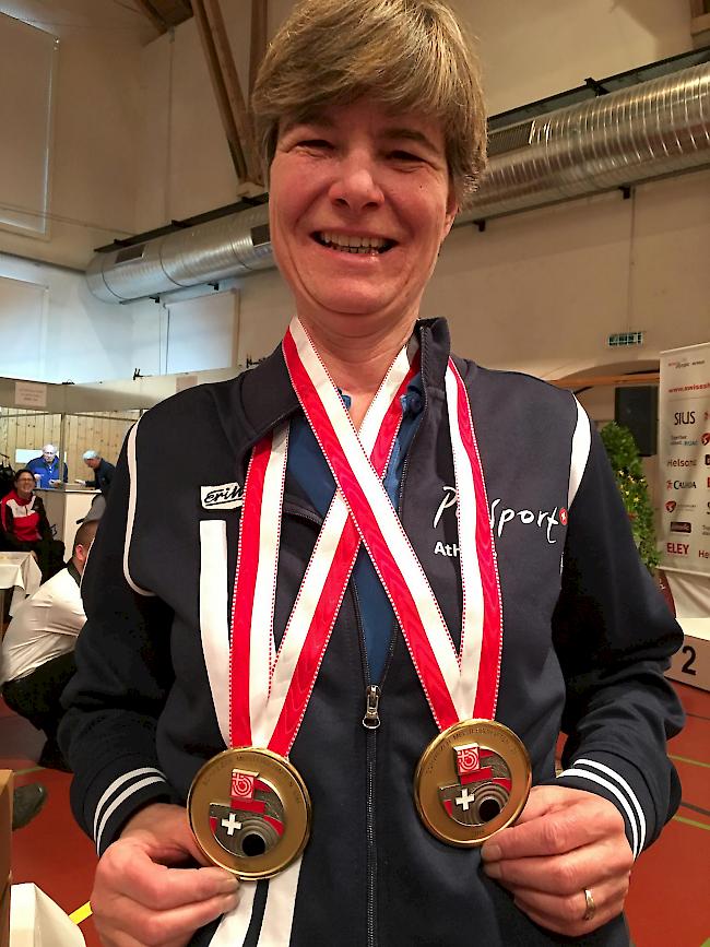 Claudia Kunz-Inderkummen schiesst sich zu zweimal Gold.