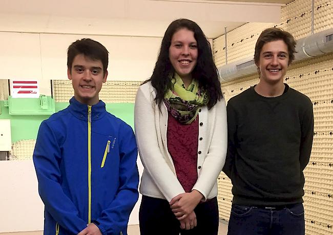 Die Juniorengruppe von Briglina. Jonas Schaller, Lucil Schnyder und Cyril Brunner (von links).