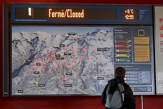 Noch geschlossen. Ab Freitag sind die Anlagen in Crans-Montana ab Freitag wieder offen.