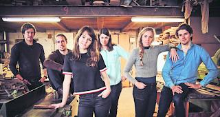 Familienband. Von links: Elia und Pirmin Zurbriggen, Romaine M&uuml;ller, Rebecca Graven, Maria Zurbriggen und Joel M&uuml;ller. 