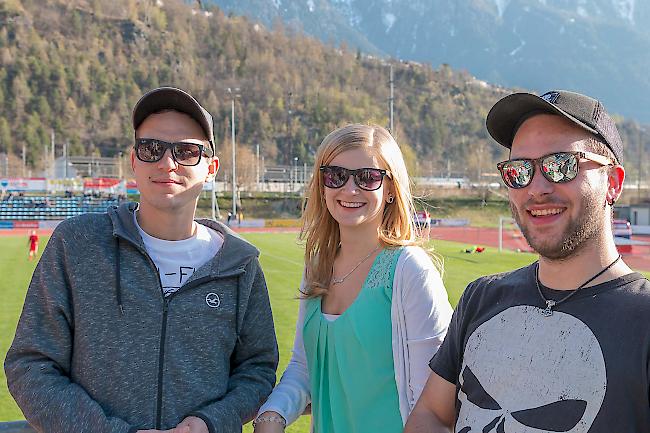 Flavio Gertschen (28), Jasmin Zbinden (24), Remy Schmid (23) alle aus Naters.