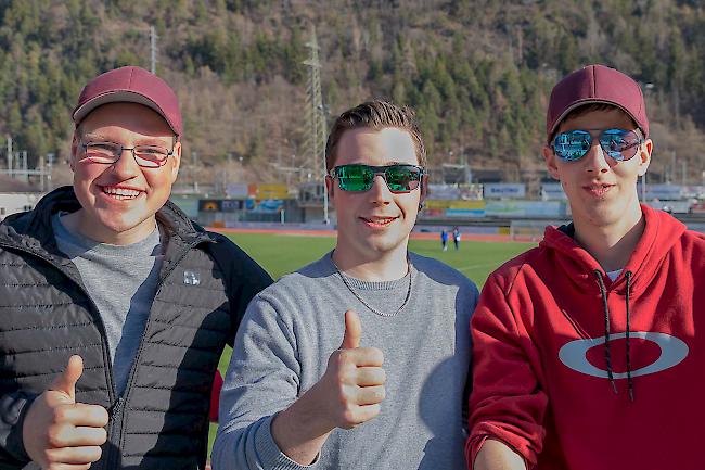 Urs Zimmermann (25), Mathias Sprung (27) und Silvan Huter (25) alle aus Naters.