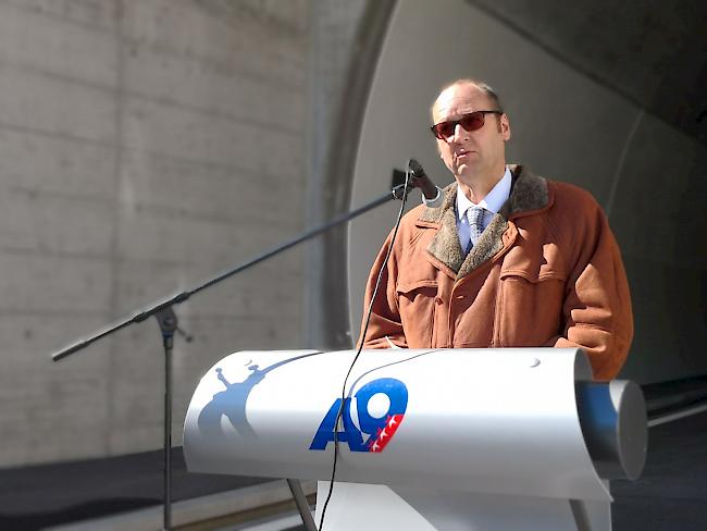 Referent. Auch Astra-Direktor Jörg Röthlisberger nahm an der Eröffnung des Tunnels Eyholz teil.