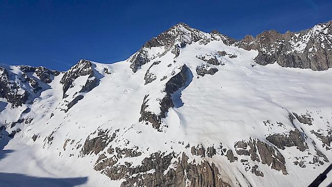 Blick auf das Aletschhorn, wo am Samstagnachmittag ein 36-jähriger Mann in eine Gletscherspalte stürzte. 