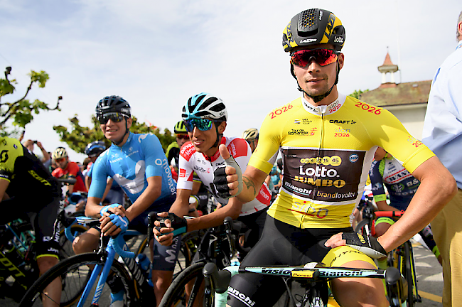 Triumph. Der Gesamtsieger der 72. Tour de Romandie heisst Primoz Roglic.