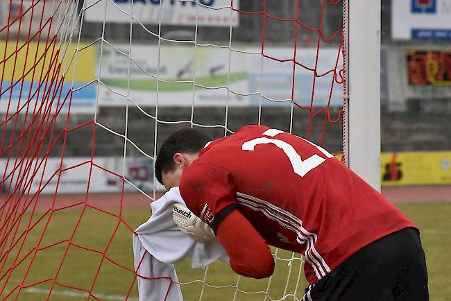 Torhüter Gregoire Fumeaux und der FC Oberwallis Naters, eine unglückliche Niederlage.